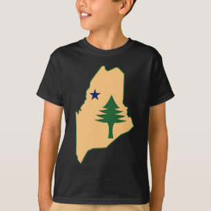 T-shirt Pine et étoile 1901 drapeau de l'état du Maine