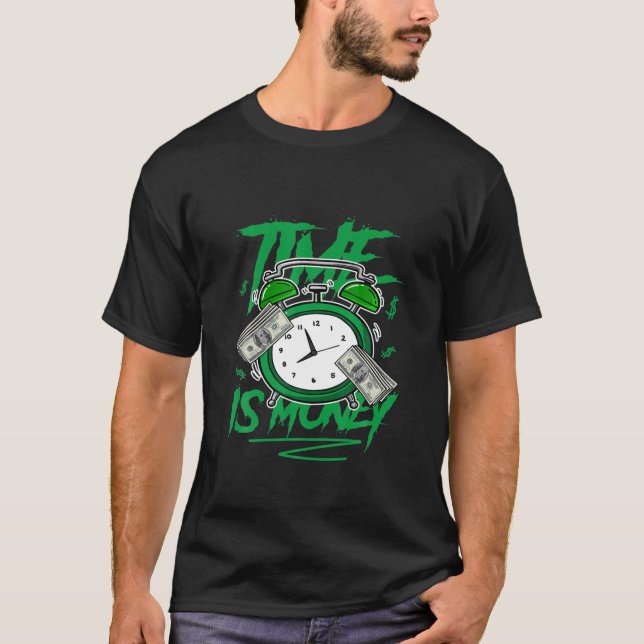T-shirt Pine Green 3S Tee Time Is Money Streetwear 3 Pine (Devant)
