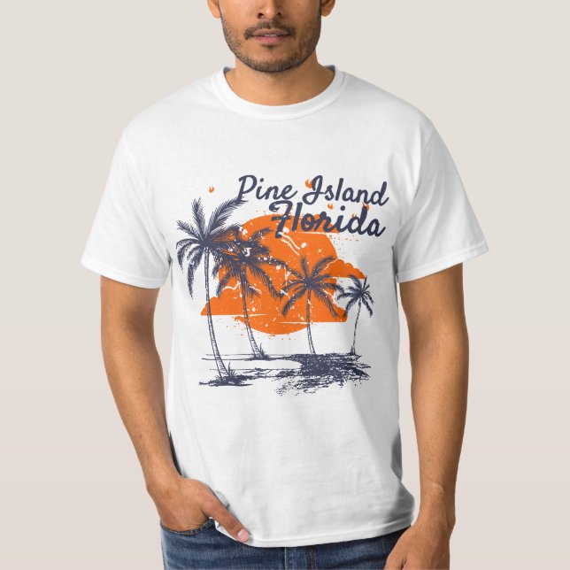 T-shirt Pine Island Florida Beaches FL Vacation Souvenir E (Devant)