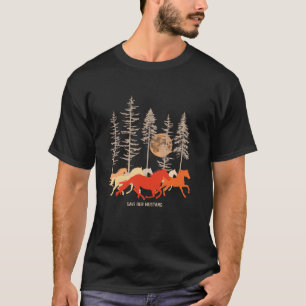 T-shirt Pine vintage Lune Cheval Mustang Wild Sauvez Notre