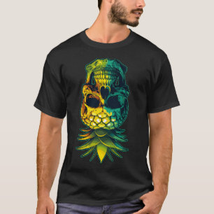 T-shirt Pineapp à l'ananas pivotante Crâne drôle à l'enver