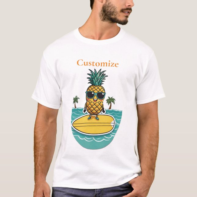 T-shirt Pineappa Surfer Dirige Une Vague Thunder_Cove (Devant)