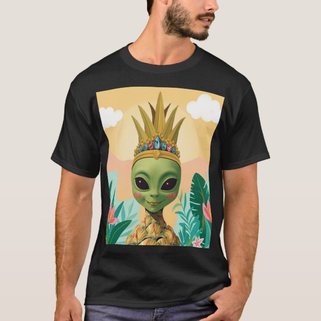 T-shirt Pineapple Alien – Art Fruit Tropical Drôle (Devant)