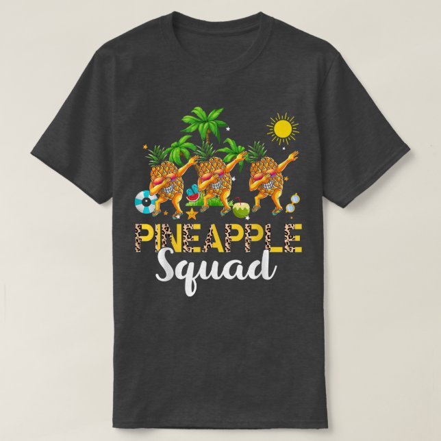 T-shirt Pineapple Funny Squad Dabbing Three Pineapples Sun (Design devant)