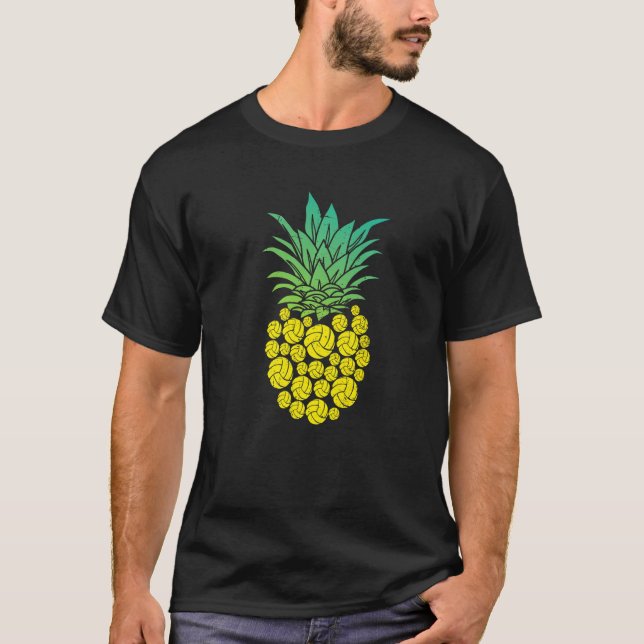 T-shirt Pineapple Volleyball   Fruit Beach Hawaii Hawaiian (Devant)