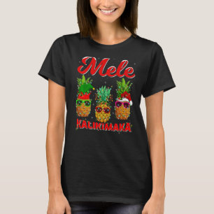 T-shirt Pineapple Xmas Lights Mele Kalikimaka Pineapple Ch