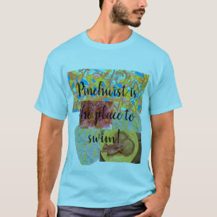 T-shirt Pinehurst est l'endroit pour nager, art abstrait, 