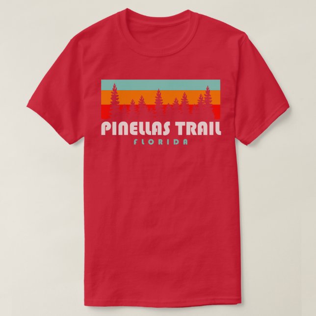 T-shirt Pinellas Trail Pinellas Comté Floride Arbres rétro (Design devant)