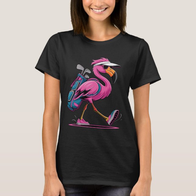 T-shirt Ping Flamingo Golf Sungles Woman Ladies Men Golf L (Devant)
