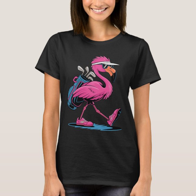 T-shirt Ping Flamingo Golf Sungles Woman Ladies Men Golf L (Devant)