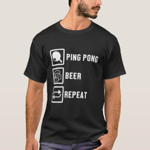 T-shirt Ping Pong Bière Table Joueur Tennis Équipe Sport