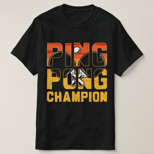 T-shirt Ping Pong Champion Retro Tennis De Table (Design devant)