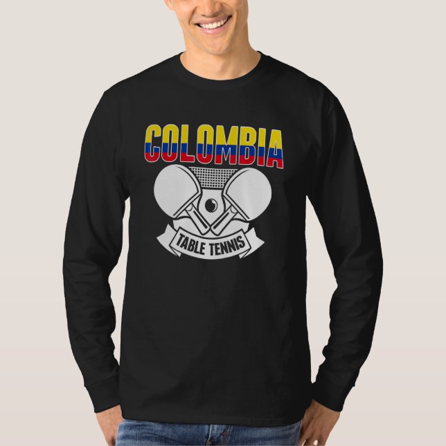 T-shirt Ping Pong Colombie  Support de Tennis de Table Col (Devant)
