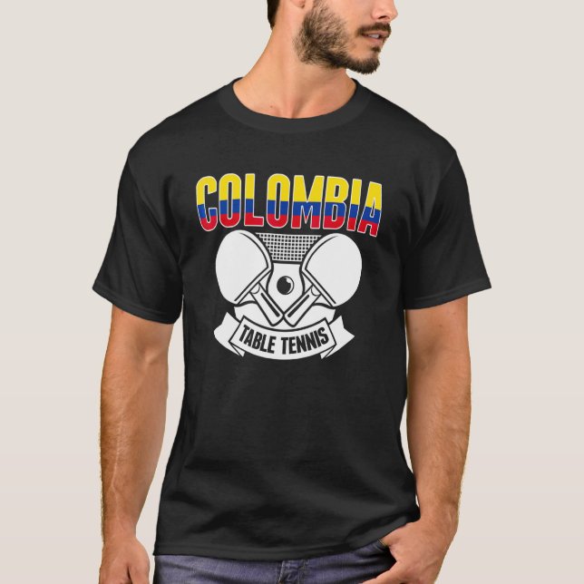 T-shirt Ping Pong Colombie  Support de Tennis de Table Col (Devant)