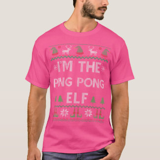 T-shirt Ping Pong Elf Vilain Noël Table Tennis