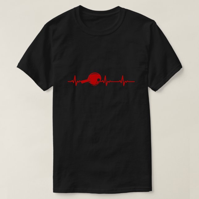 T-shirt Ping Pong Hearbeat table tennis idée cadeau hommes (Design devant)