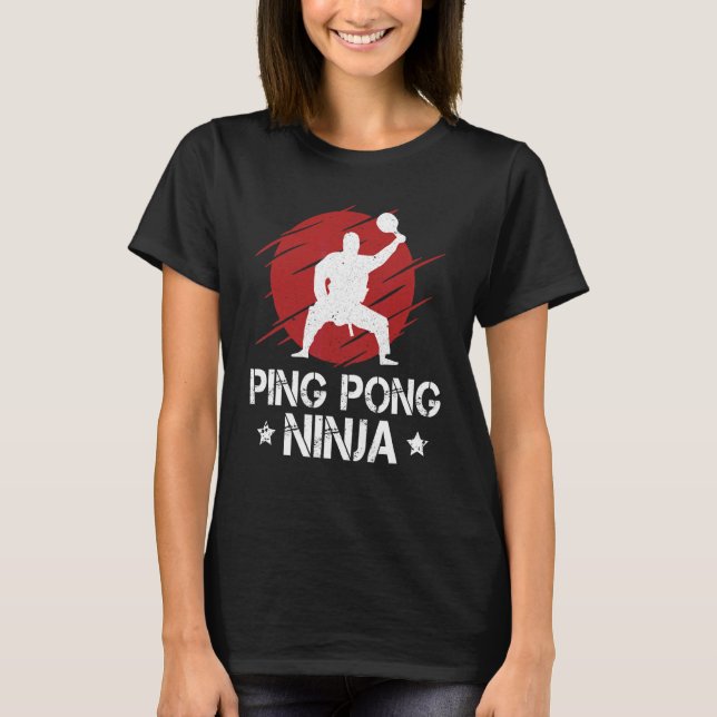 T-shirt Ping Pong Ninja Ping Pong Table Tennis Lecteur Spo (Devant)
