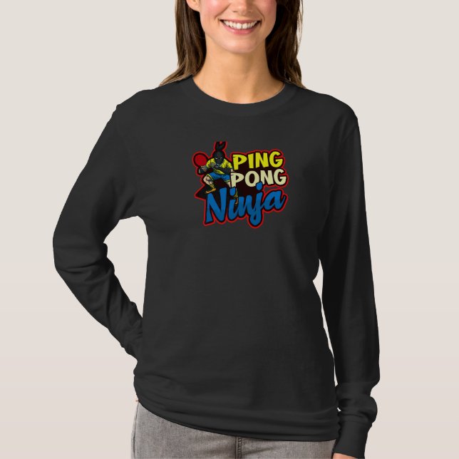 T-shirt Ping Pong Ninja Tennis De Table (Devant)
