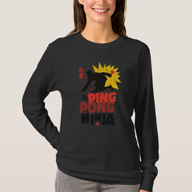 T-shirt Ping Pong Paddle Table Tennis sport ping pong ninj (Devant)