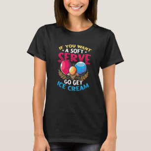 T-shirt Ping Pong Soft Sert Go Obtenir Crème Glace Table T