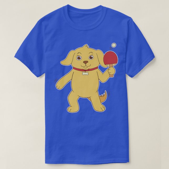 T-shirt Ping Pong Table Tennis Chien Propriétaire Chien Ch (Design devant)
