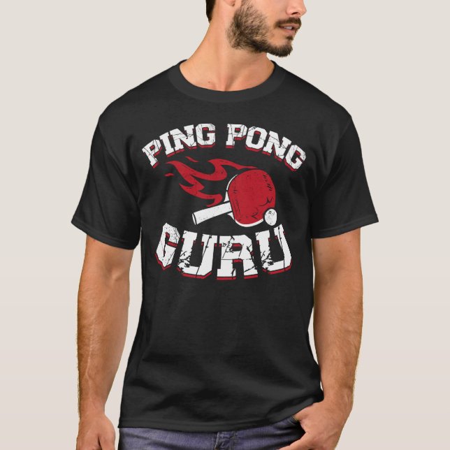 T-shirt Ping Pong Table Tennis Ping Pong Guru Paddle (Devant)