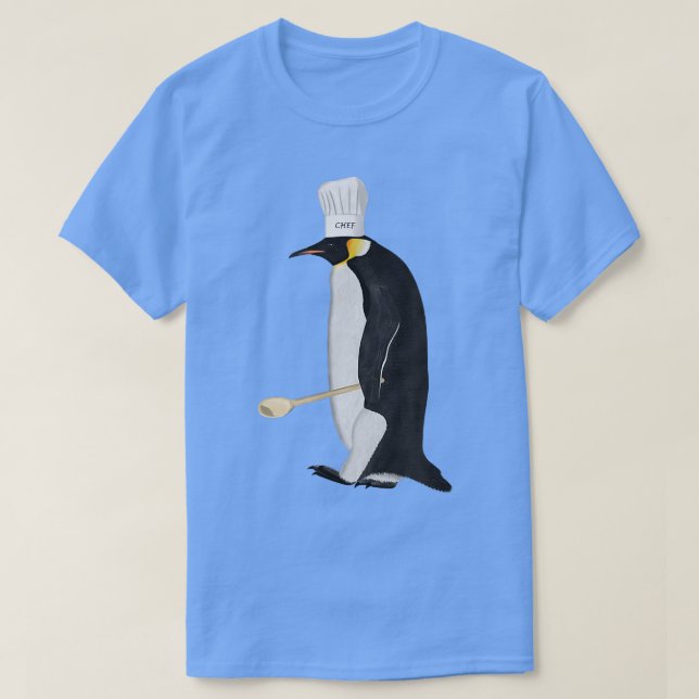 T-shirt Pingin Cuisine Chef Casquette Cuisine Drôle Oiseau (Design devant)