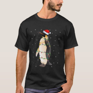 T-shirt Pingin Lover Noël éclaire Père Noël Penguin Noël