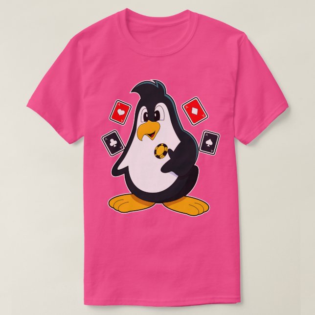 T-shirt Pingouin à avec cartes 2 (Design devant)