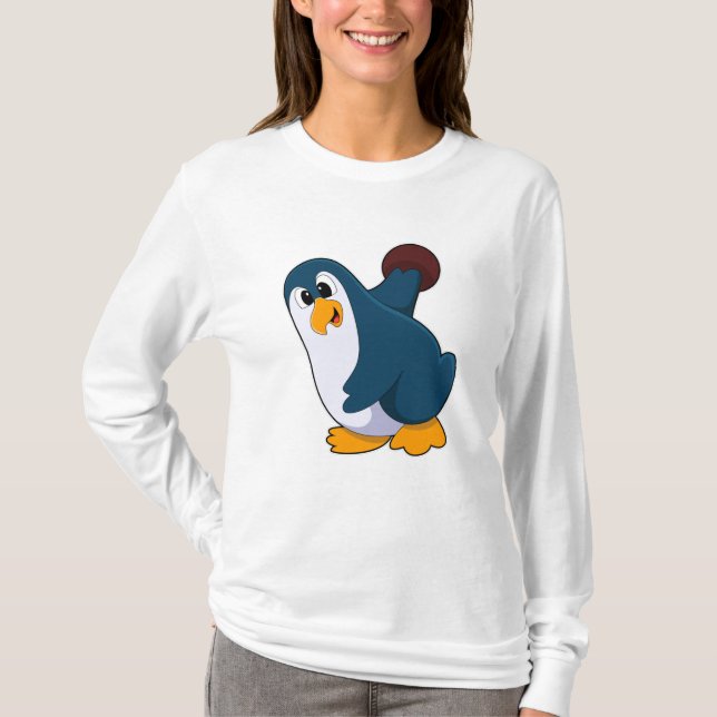 T-shirt Pingouin à Bowling avec Bowling (Devant)