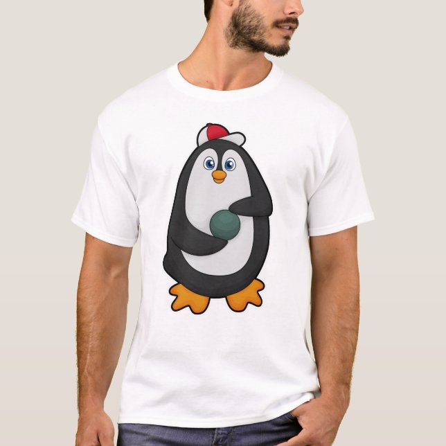 T-shirt Pingouin à Bowling avec Bowling (Devant)