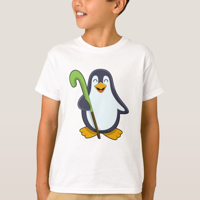 T-shirt Pingouin à Hockey avec chauve-souris de hockey (Devant)