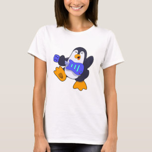 T-shirt Pingouin à Musique avec Guitare