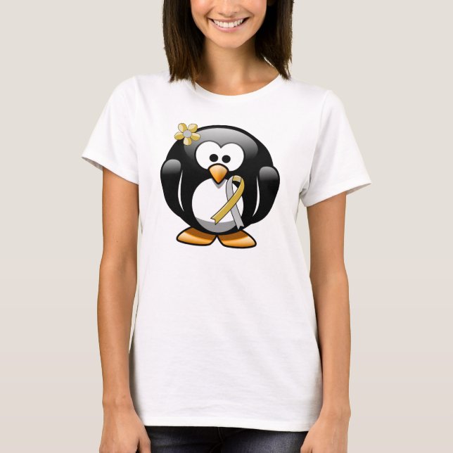 T-shirt Pingouin à ruban or et argent (Devant)
