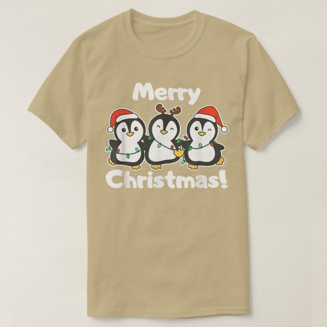 T-shirt Pingouin animaux de Noël mignons pingouins (Design devant)