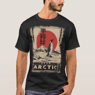 T-shirt Pingouin Arctique japonais Red Sun Wildlife Art
