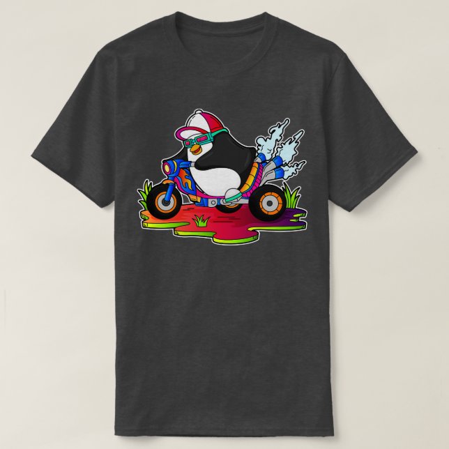 T-shirt Pingouin as Biker (Design devant)
