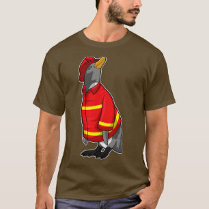 T-shirt Pingouin as Firefighter with Helmet