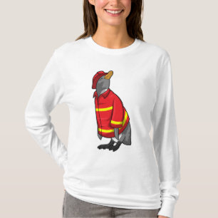 T-shirt Pingouin as Firefighter with Helmet