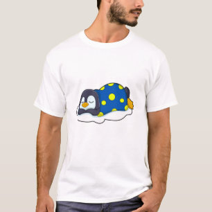 T-shirt Pingouin au coucher avec couverture