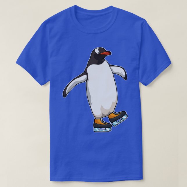 T-shirt Pingouin au patinage sur glace avec patins sur gla (Design devant)