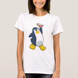 T-shirt Pingouin au Poker avec cartes de Poker
