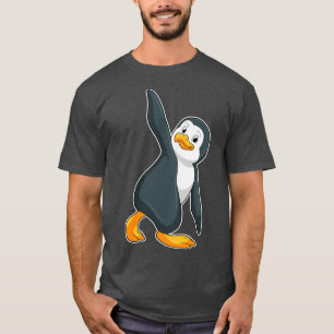 T-shirt Pingouin au Yoga Exercice d'étirement