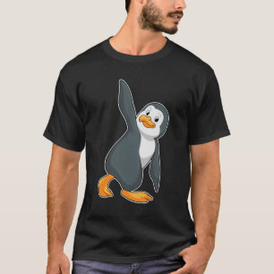 T-shirt Pingouin au Yoga Exercice d'étirement