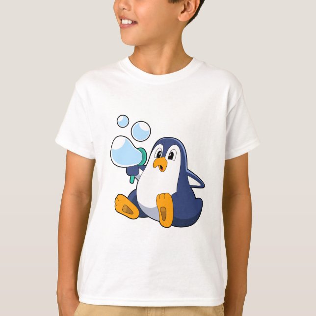 T-shirt Pingouin avec bulles de savon.PNG (Devant)