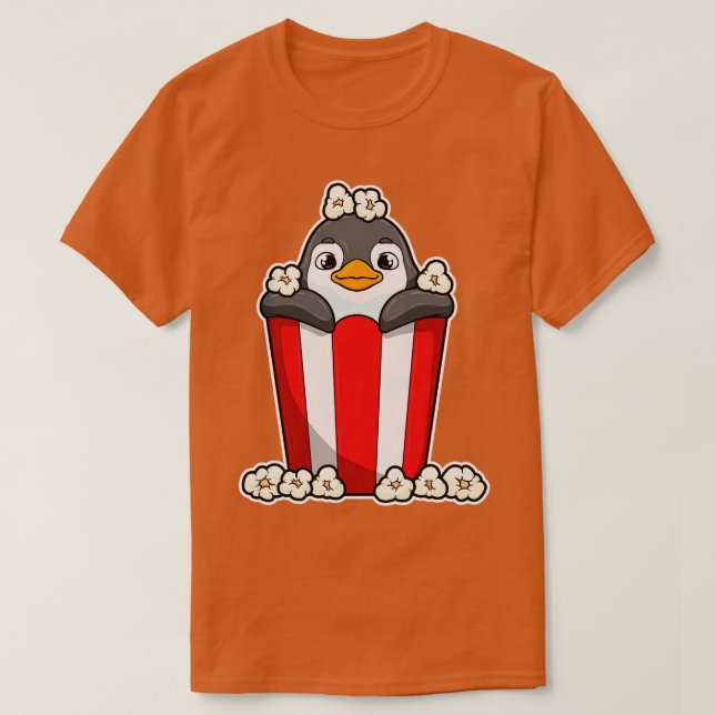 T-shirt Pingouin avec cône Popcorn (Design devant)