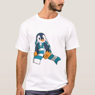 T-shirt Pingouin avec Écharpe