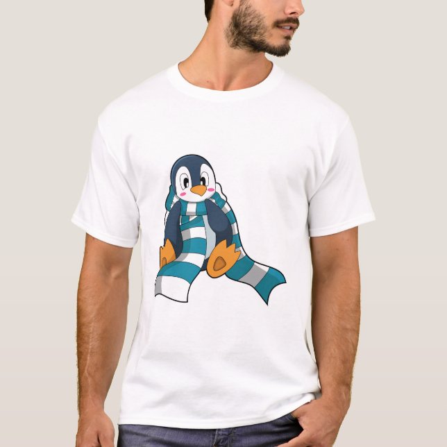T-shirt Pingouin avec Écharpe (Devant)