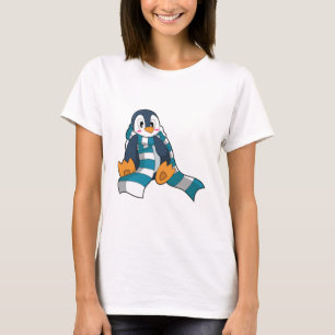 T-shirt Pingouin avec Écharpe