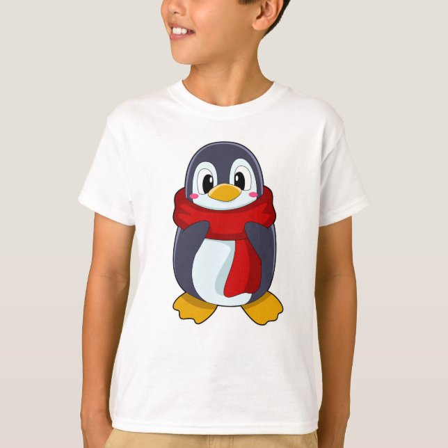 T-shirt Pingouin avec Écharpe (Devant)